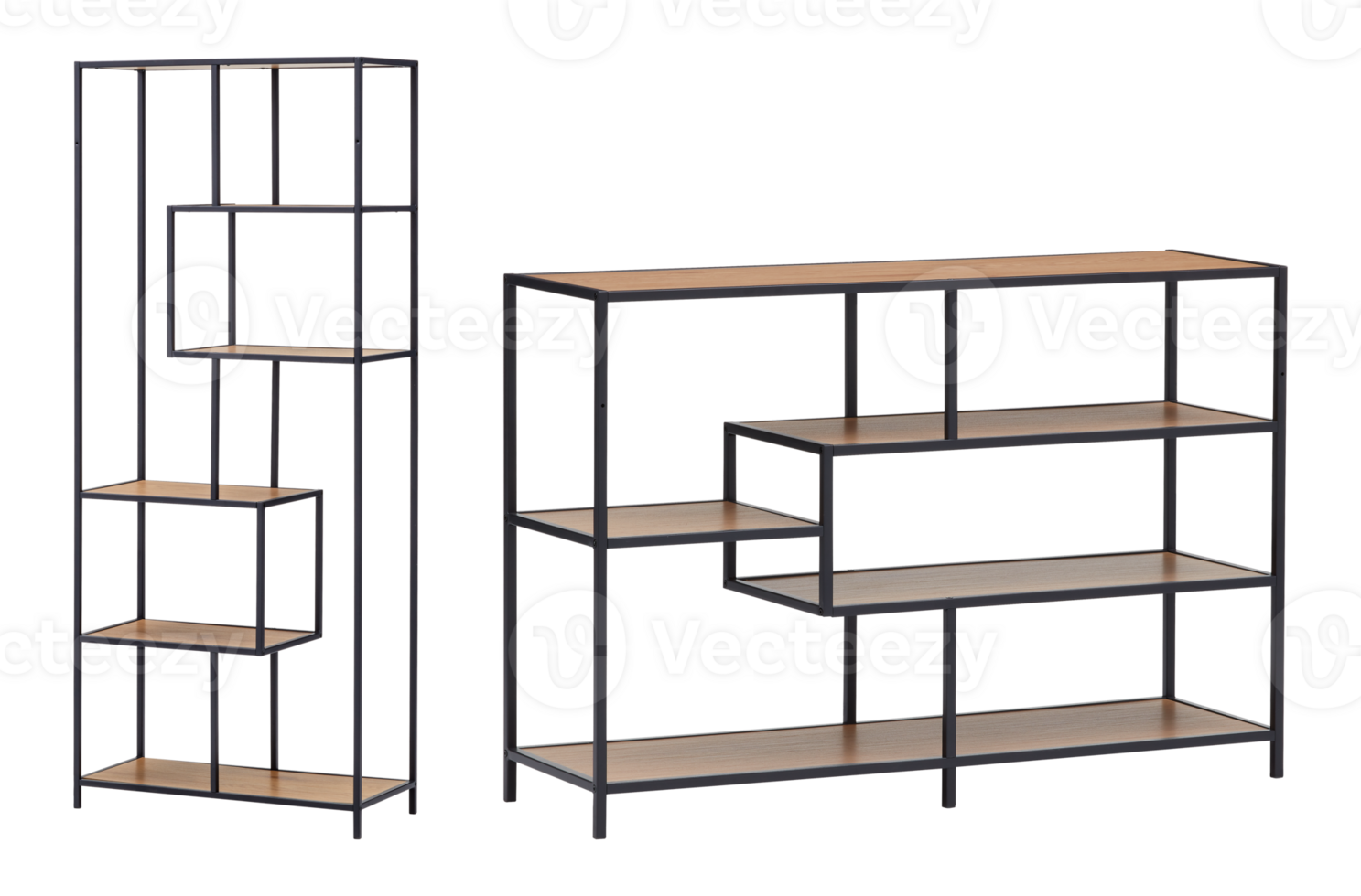 wooden frame shelf furniture cut out isolated transparent background