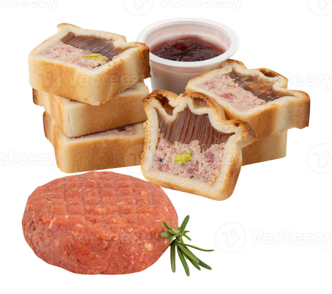 Hamburger and custard buns cut out isolated transparent background png