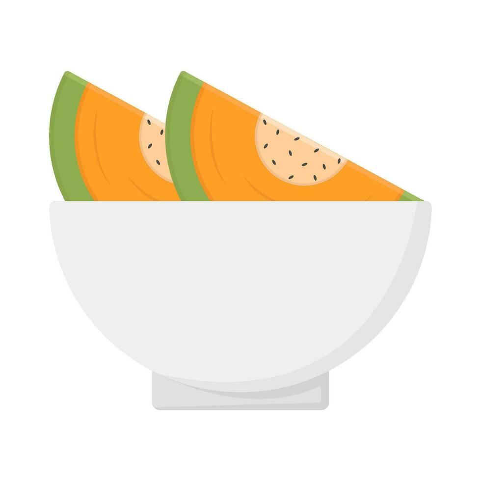 cantaloupe slice in bowl illustration 36416955 Vector Art at Vecteezy