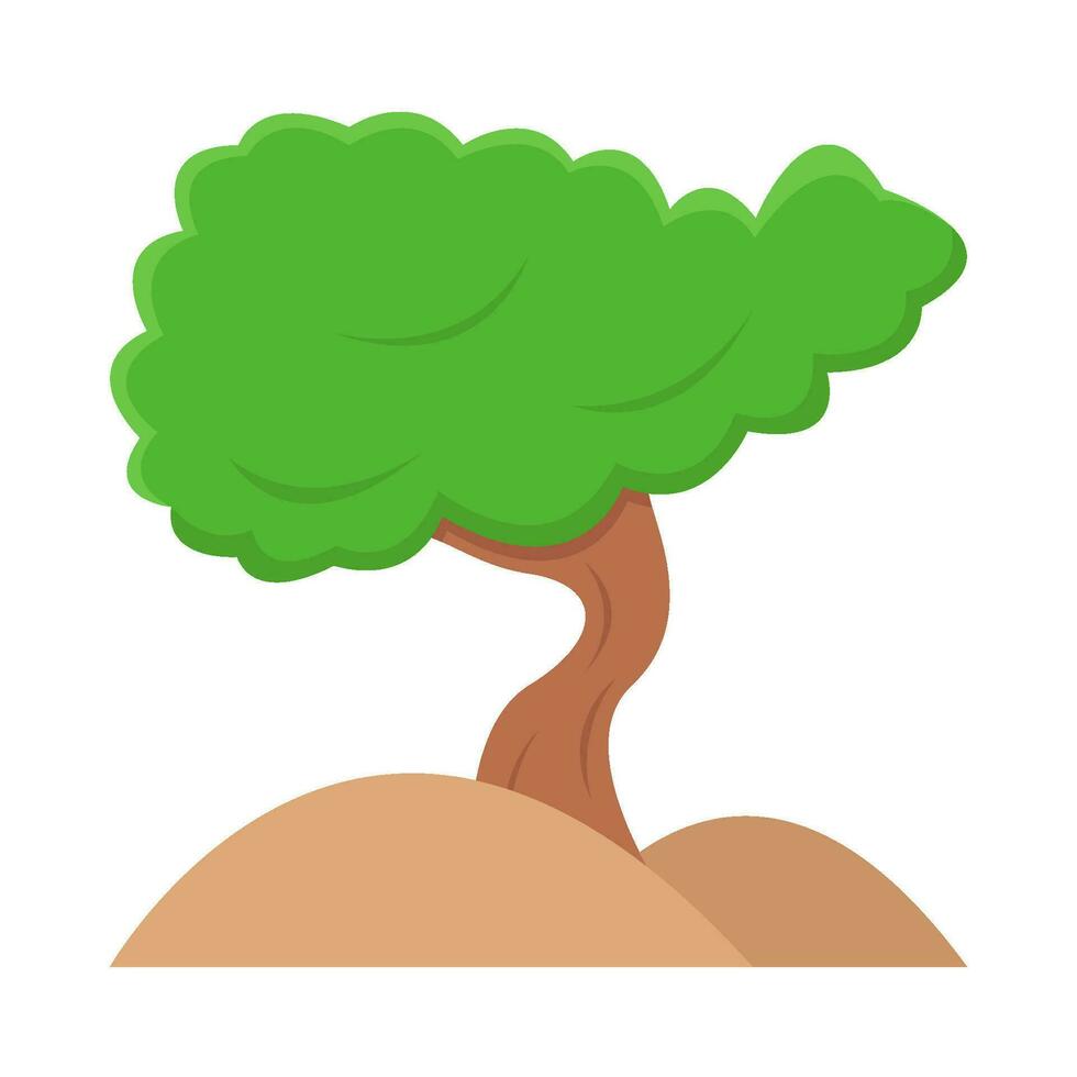 bonsai tree in soil  illustration vector