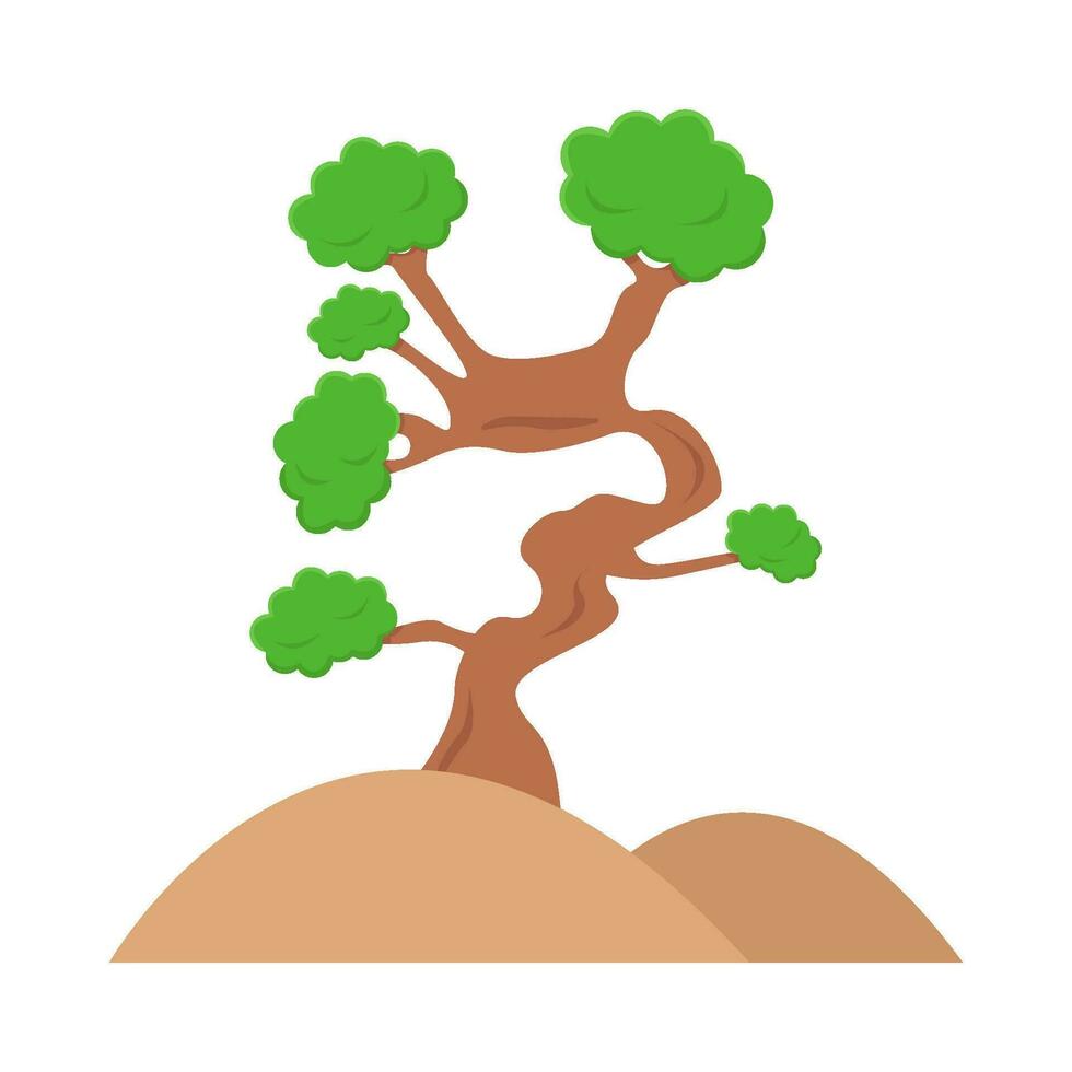 bonsai tree in soil  illustration vector