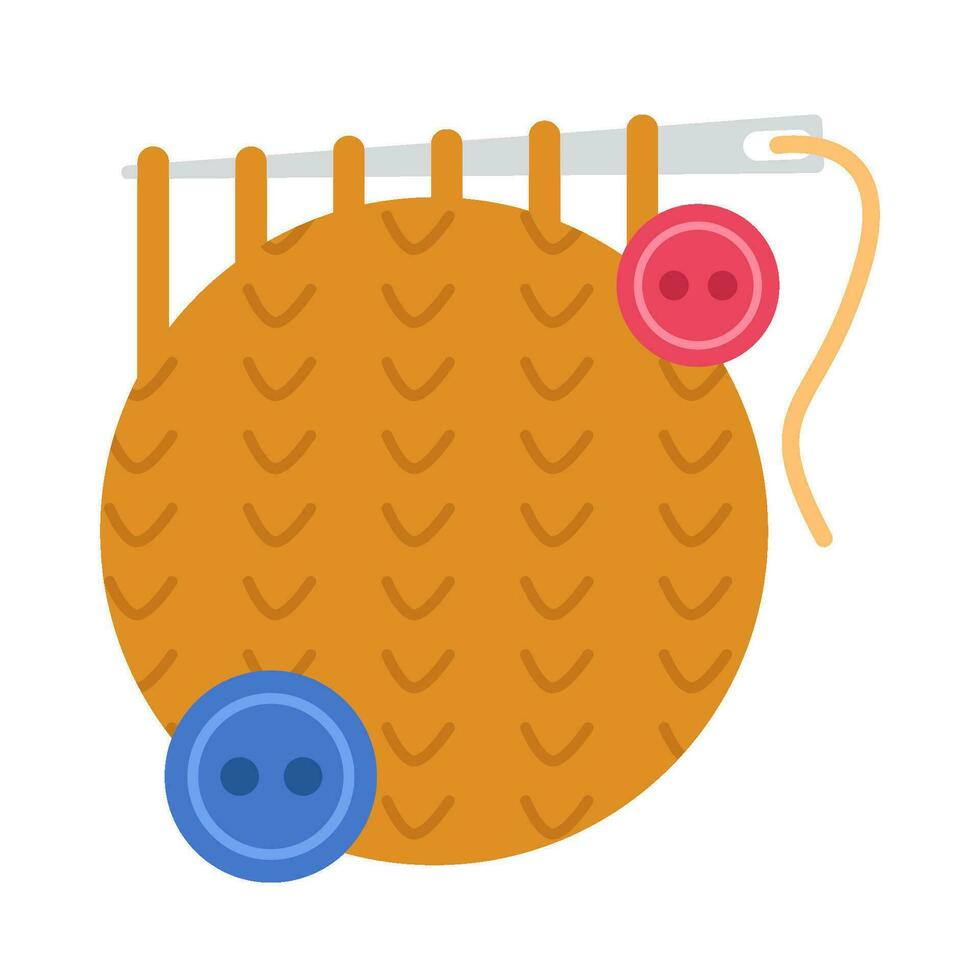thread knit with button illustration vector