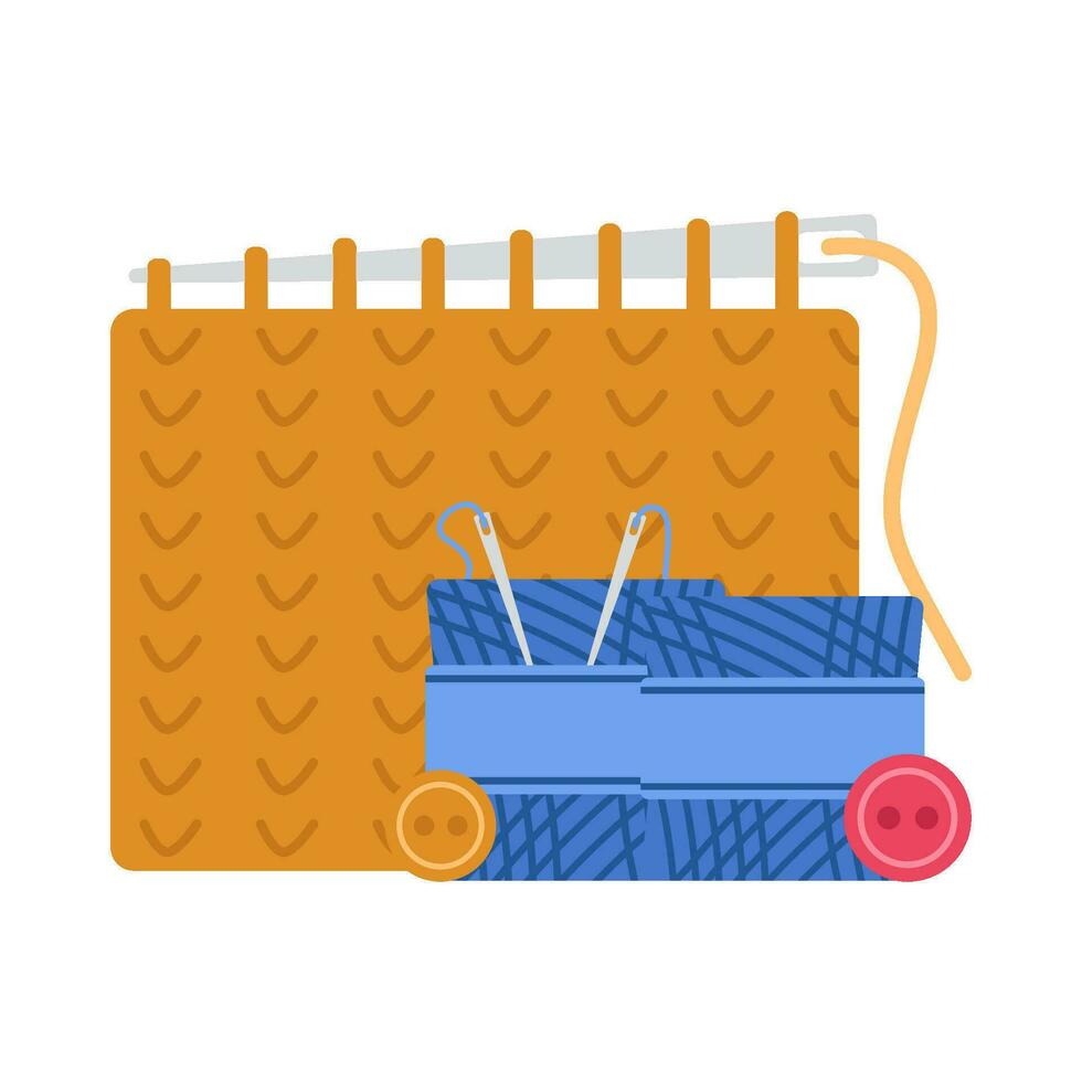 knitting with button illustration vector