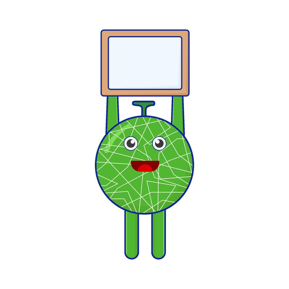 board in cantaloupe character illustration vector