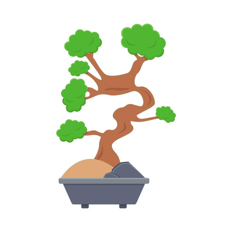 bonsai tree in pot  illustration vector