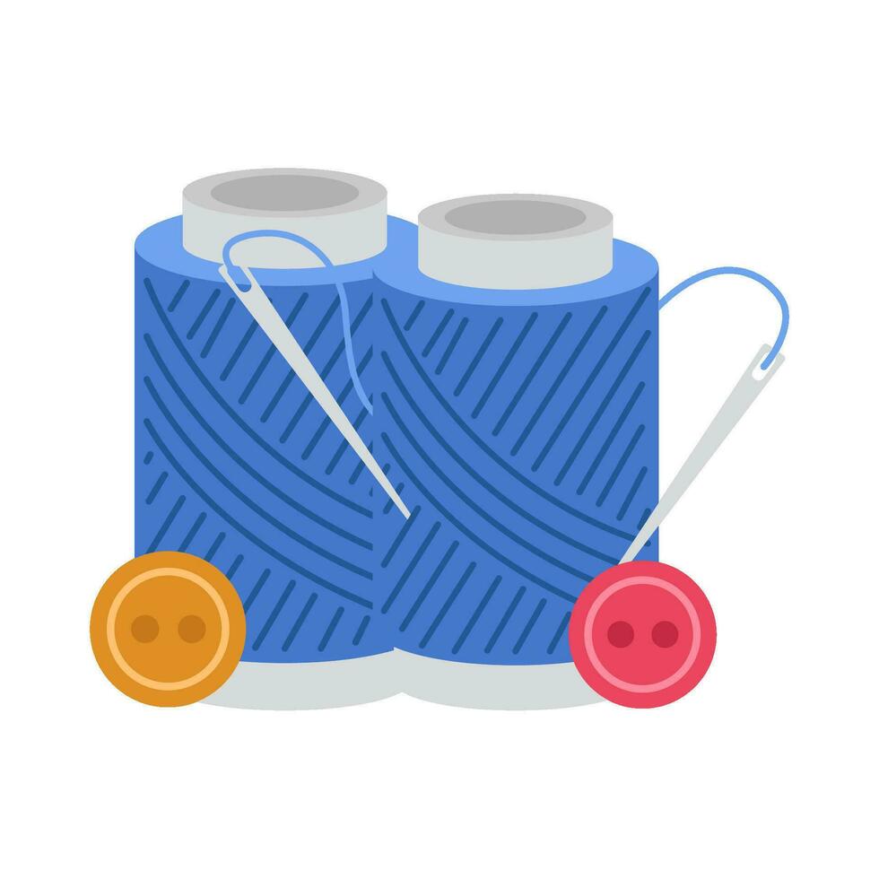 thread knit with button illustration vector