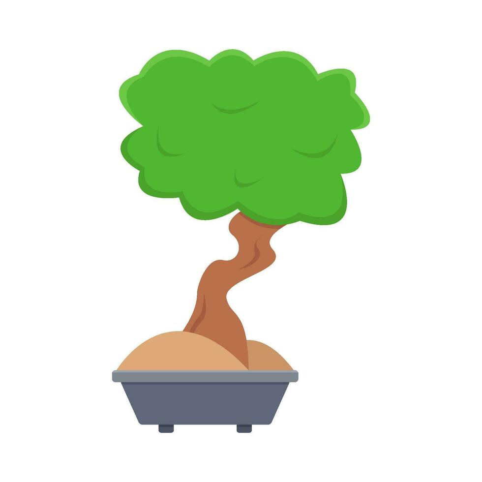 bonsai árbol en maceta ilustración vector