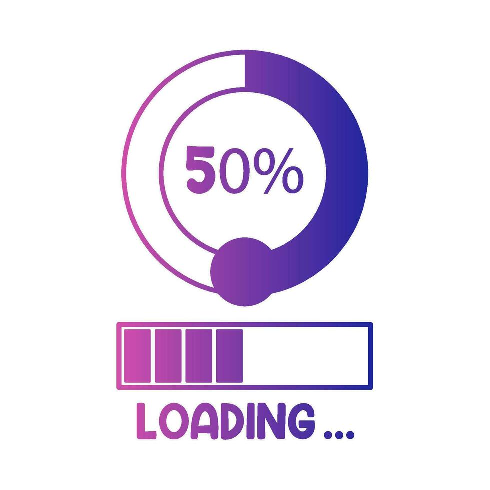 progress loading with circular loading illustration vector