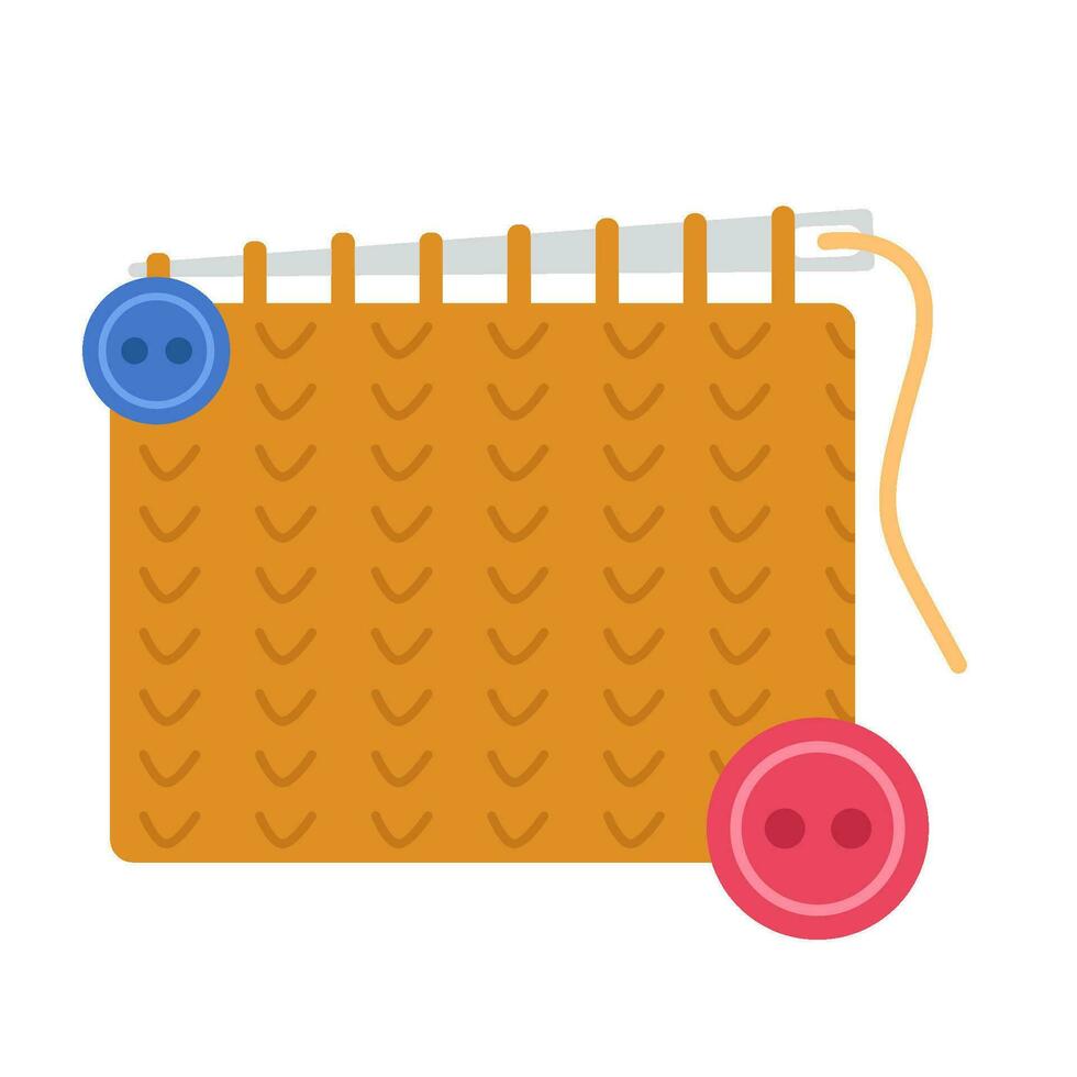 knitting with button illustration vector