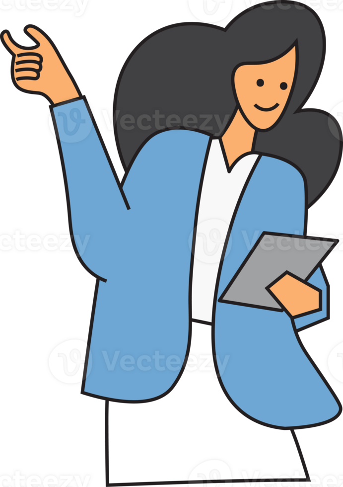 Business people in various characters working in the office png