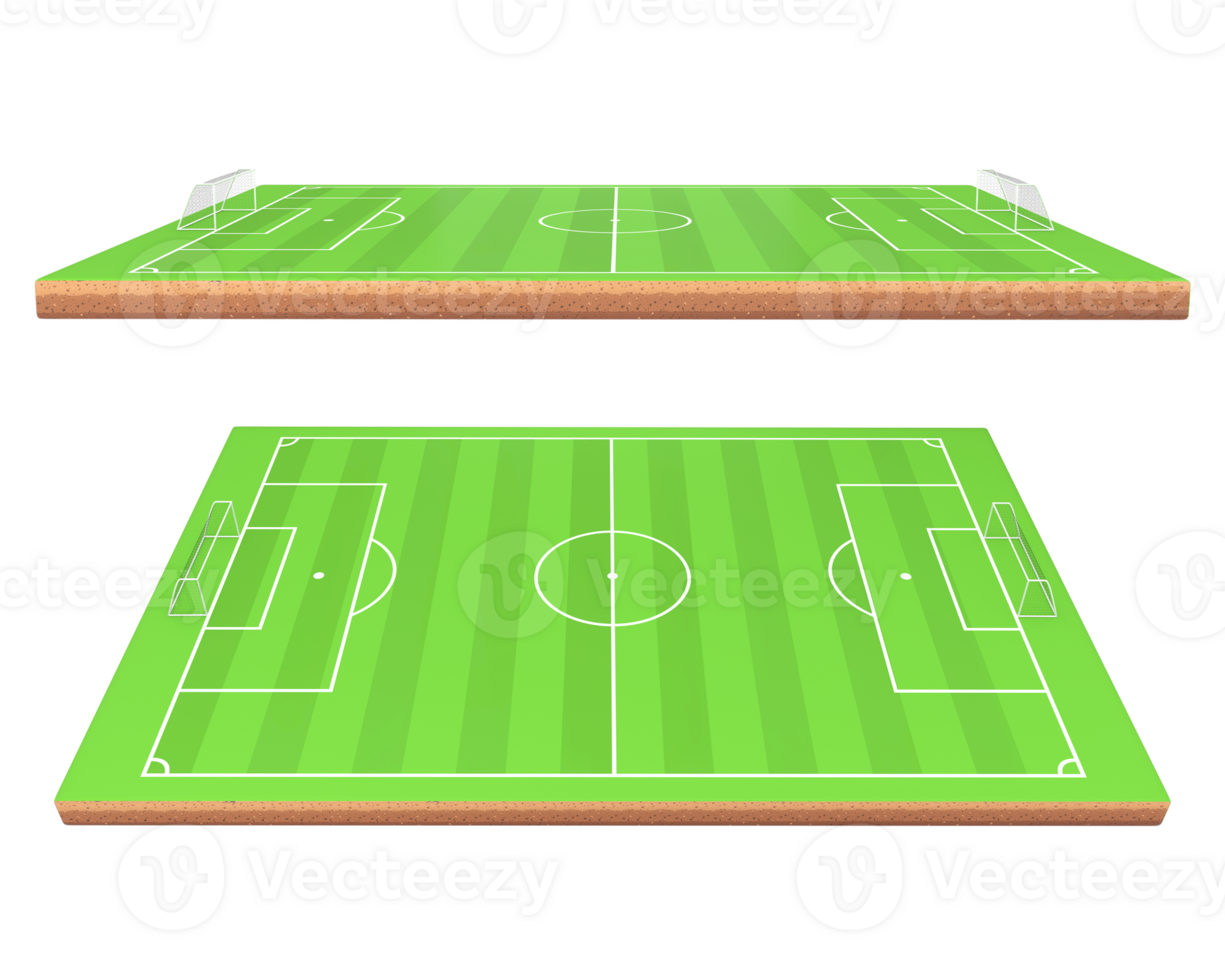 3D Rendering Soccer Field Side View png