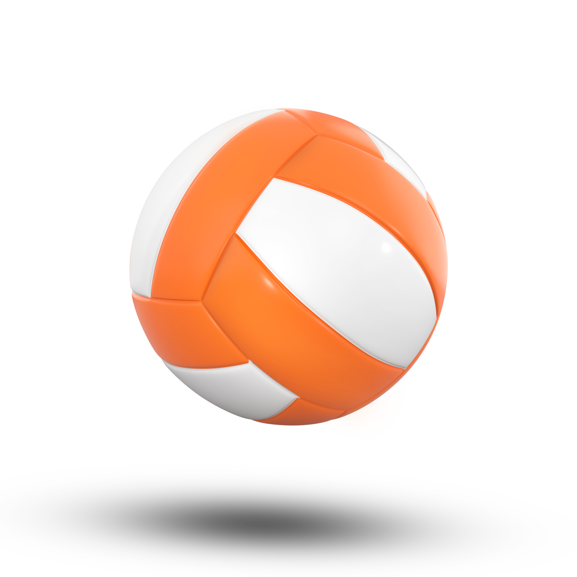 3D Rendering Orange And White Volleyball Ball 36417722 PNG