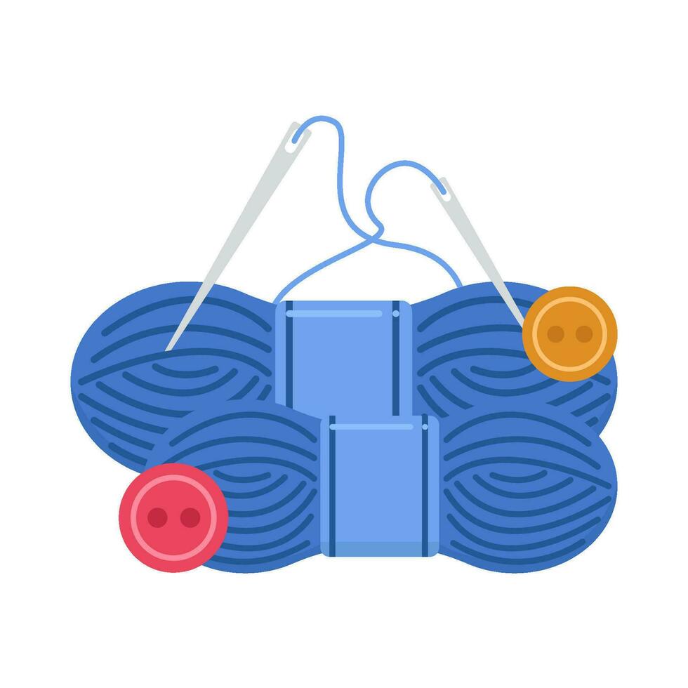 thread knit with button illustration vector