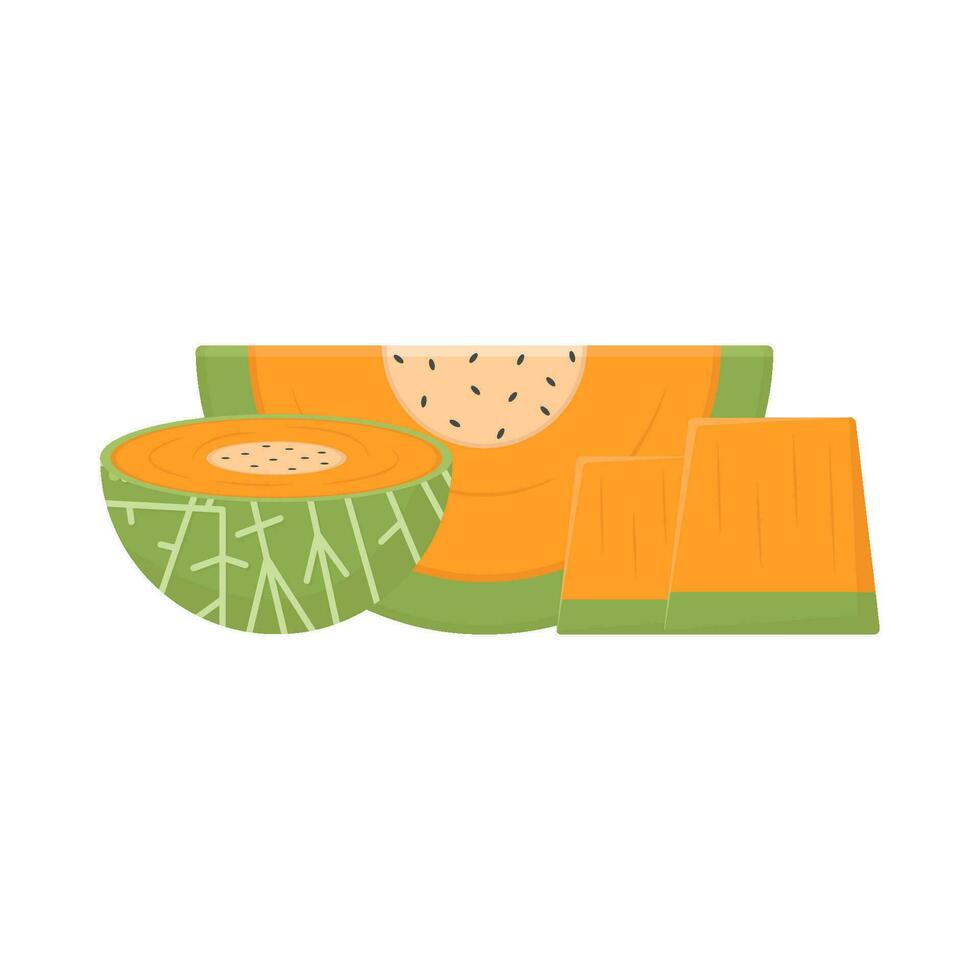 Cantalupo rebanada Fruta ilustración vector