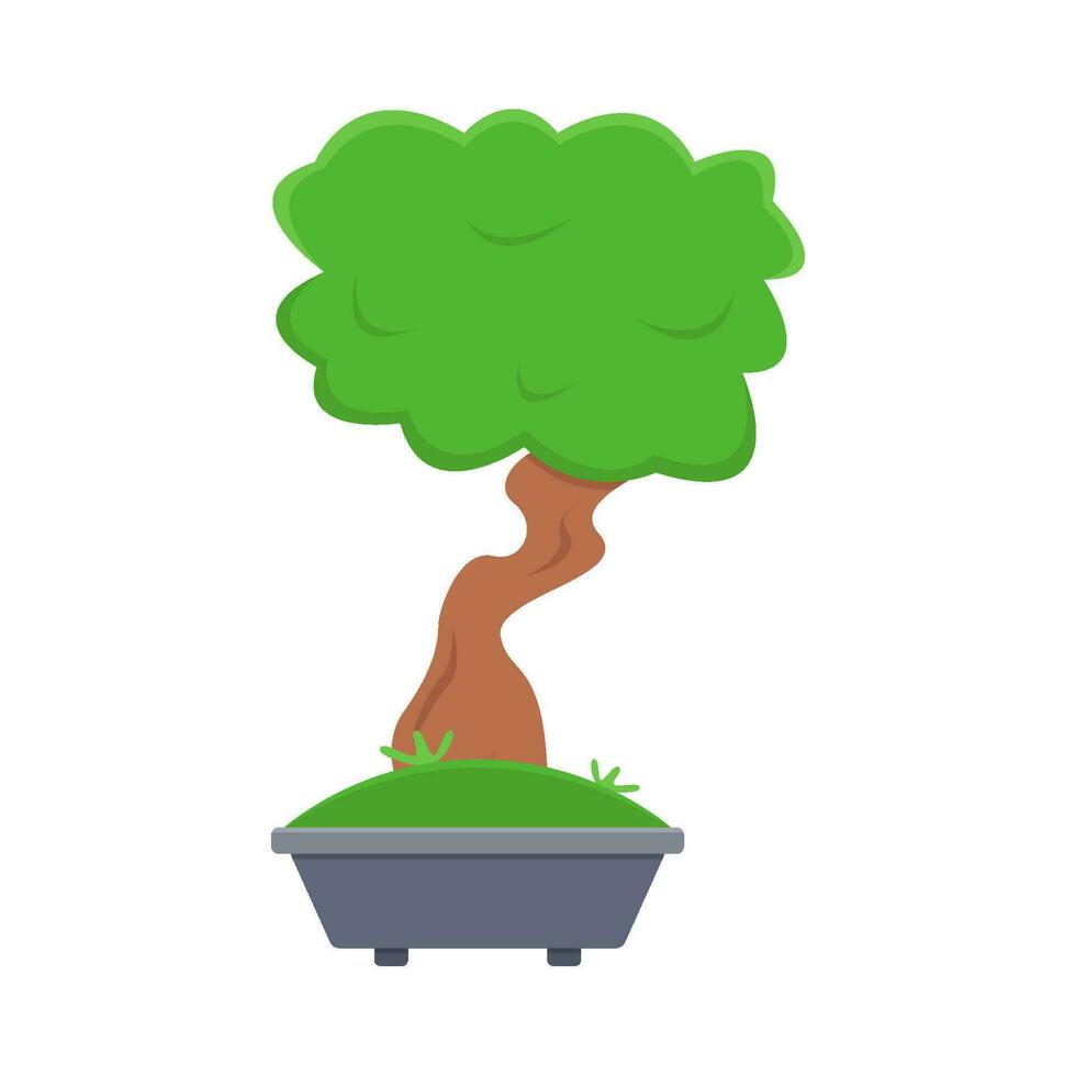 bonsai árbol en maceta ilustración vector