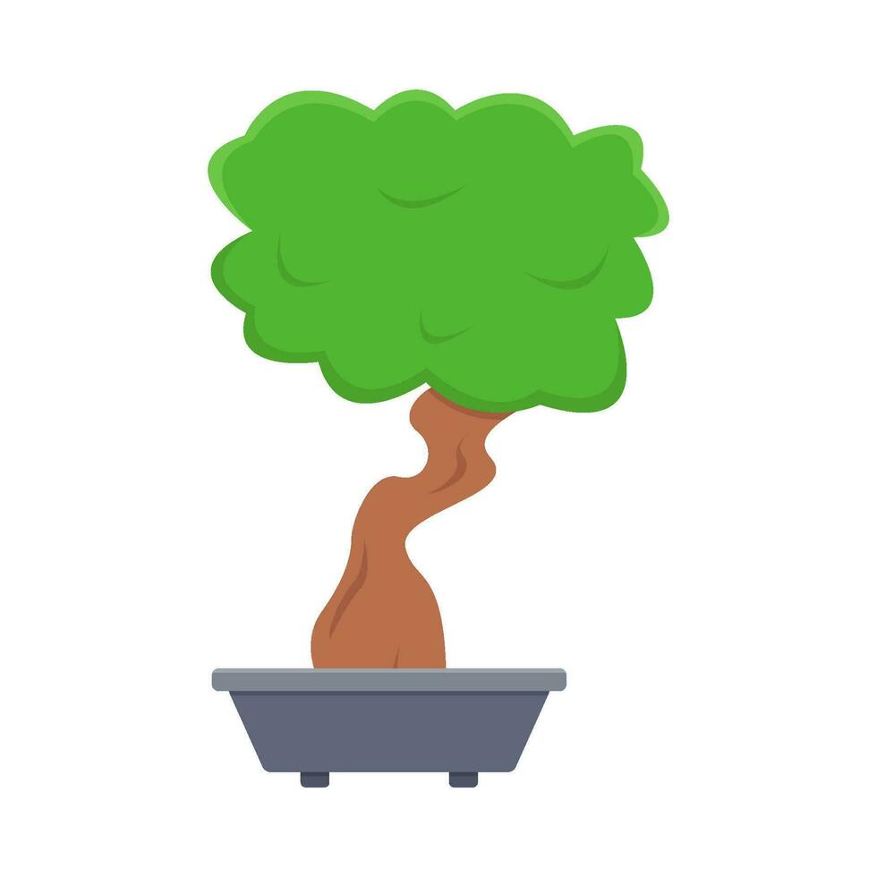 bonsai tree in pot illustration vector