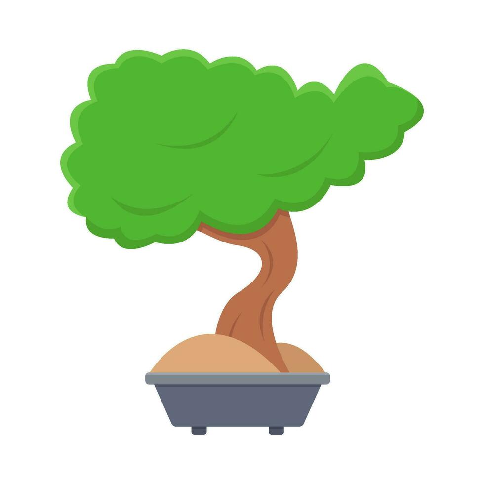 bonsai árbol en maceta ilustración vector