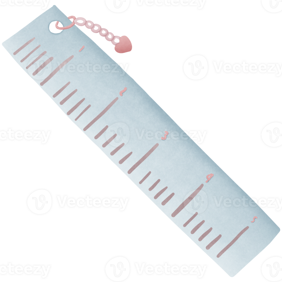 Ruler cartoon school supplies isolated on transparent background png