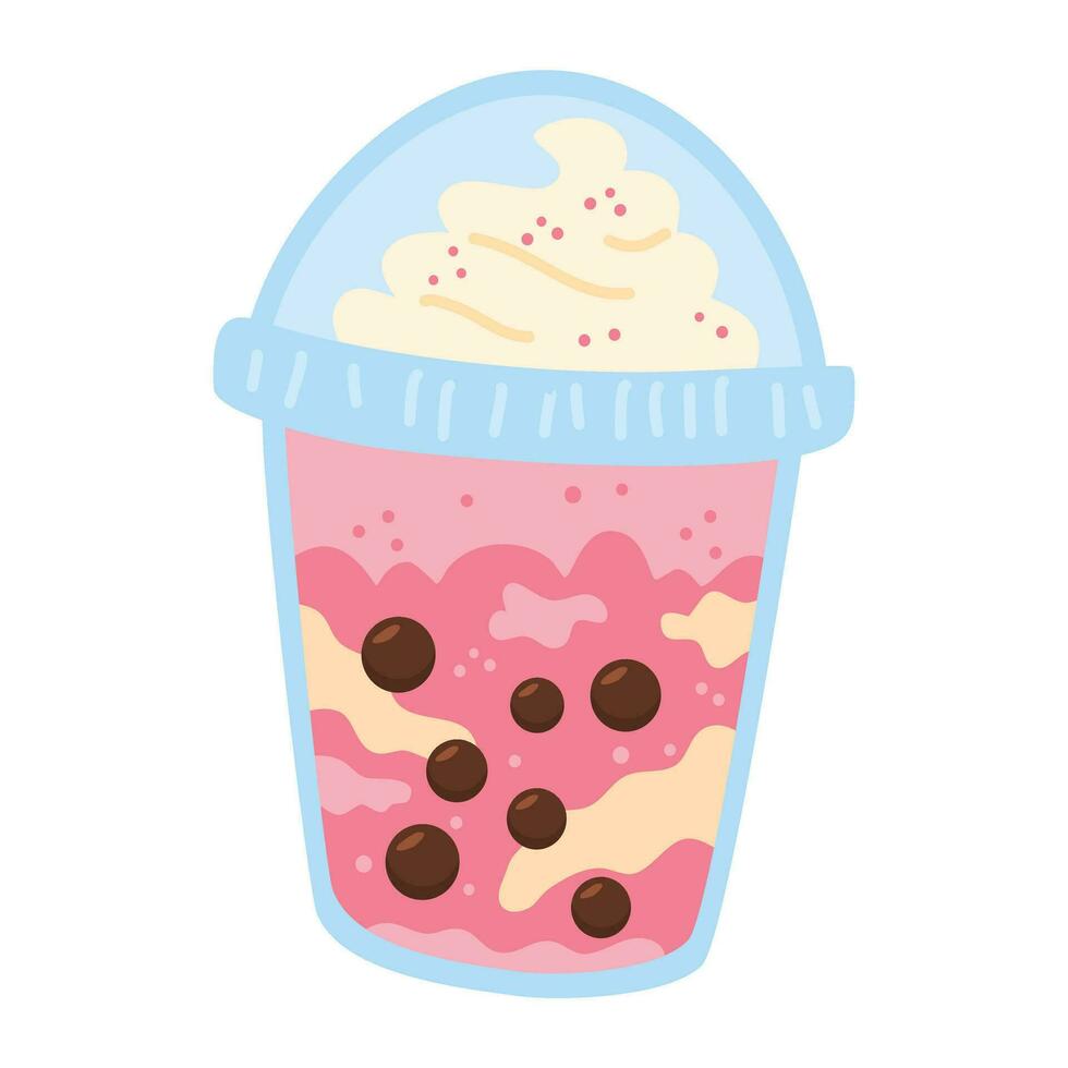 sweet Bubble milk tea illustration vector