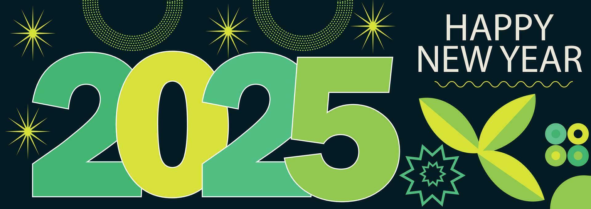 Happy 2025 New Year Greeting Card set. Design template Festive