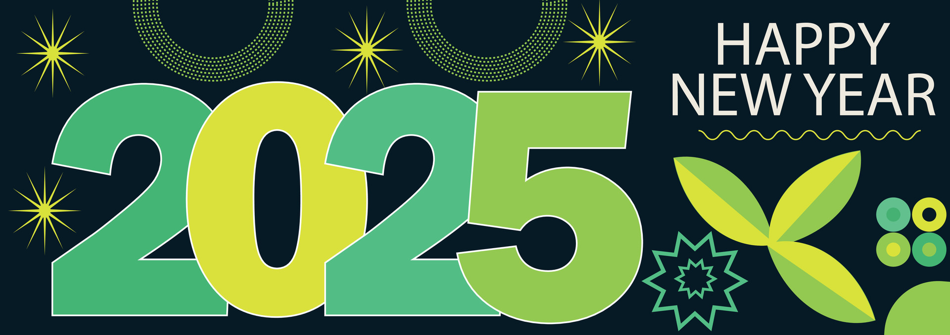 Happy 2025 New Year Greeting Card set. Design template Festive