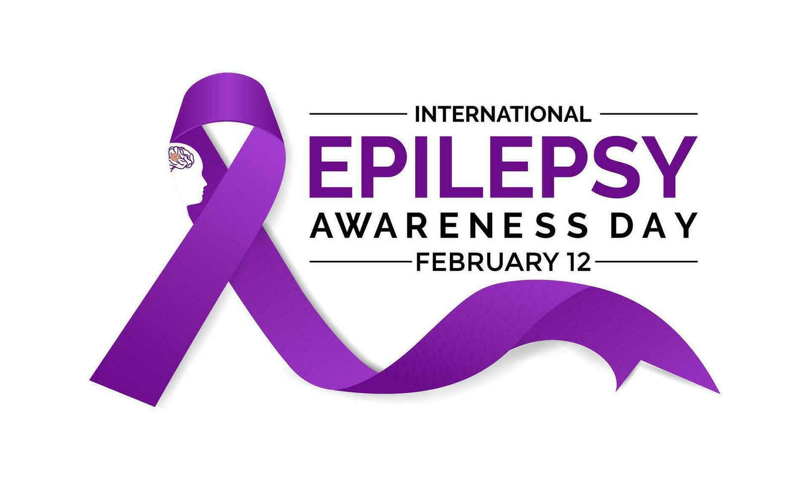 Vector illustration on the theme of International Epilepsy Day.  It ,s understanding and awareness of epilepsy. Banner, poster, card, background design.