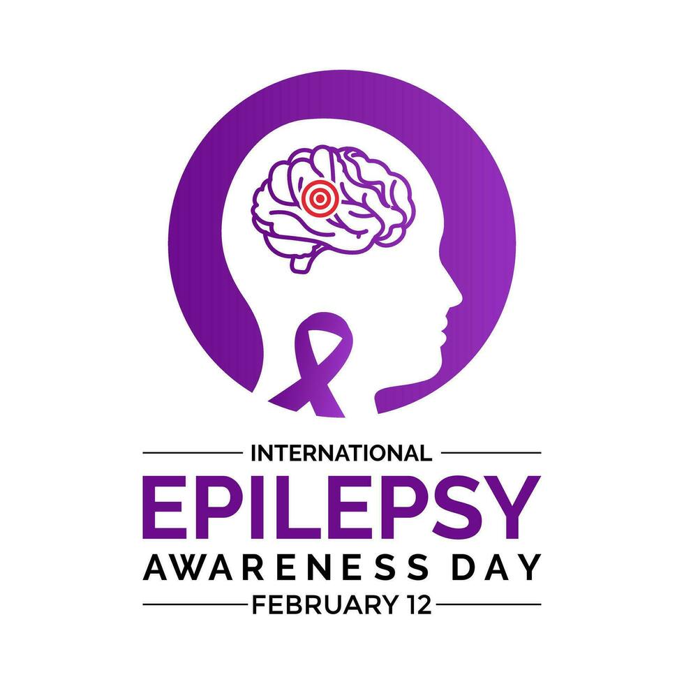 Vector illustration on the theme of International Epilepsy Day.  It ,s understanding and awareness of epilepsy. Banner, poster, card, background design.