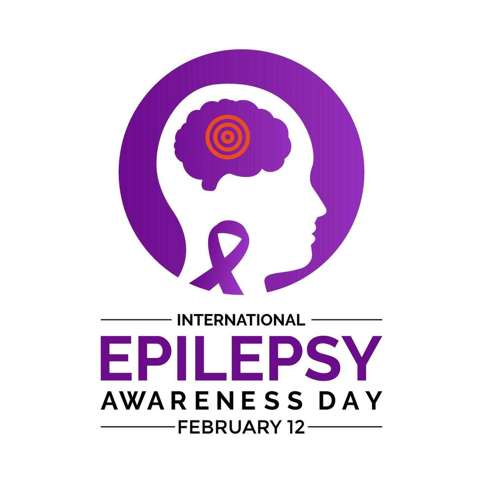 Vector illustration on the theme of International Epilepsy Day.  It ,s understanding and awareness of epilepsy. Banner, poster, card, background design.