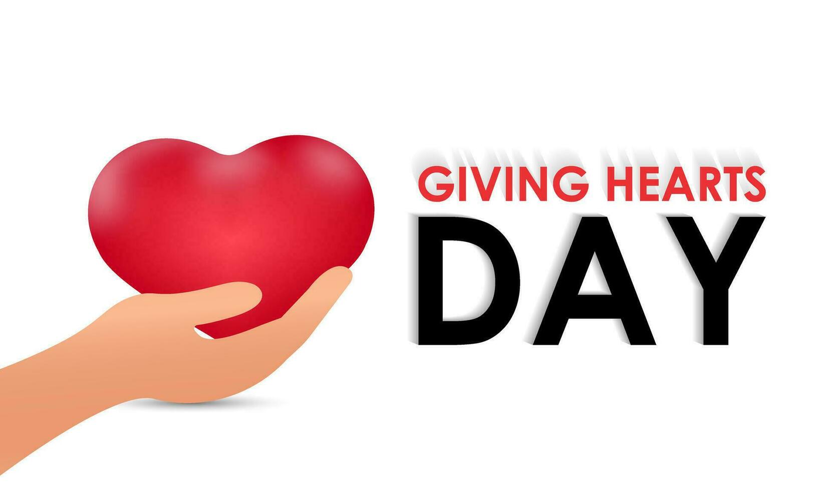 National giving hearts day . February 8. Hands with hearts. Valentines day vector concept. Banner, poster, card, background design.
