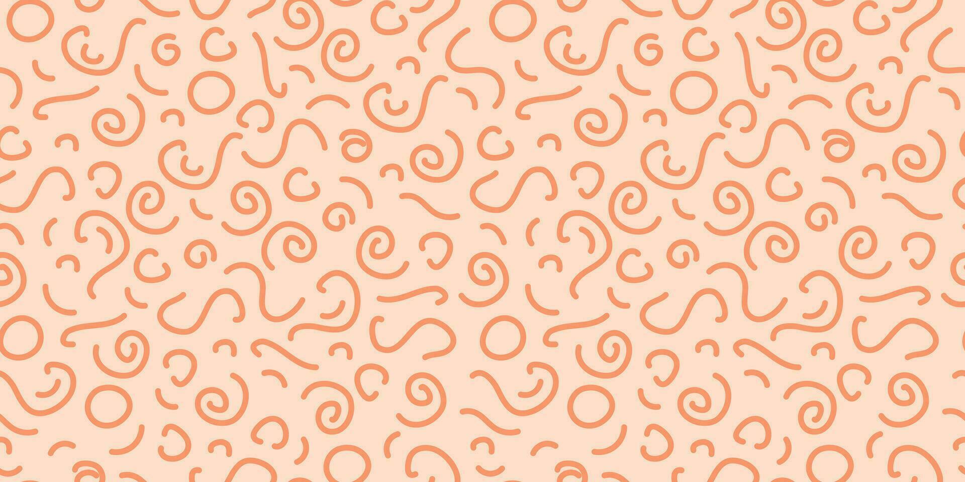 Abstract seamless pattern. Peach color. Various geometric shapes by hand. Vector background for wallpaper, wrapping paper, textile, scrapbooking.