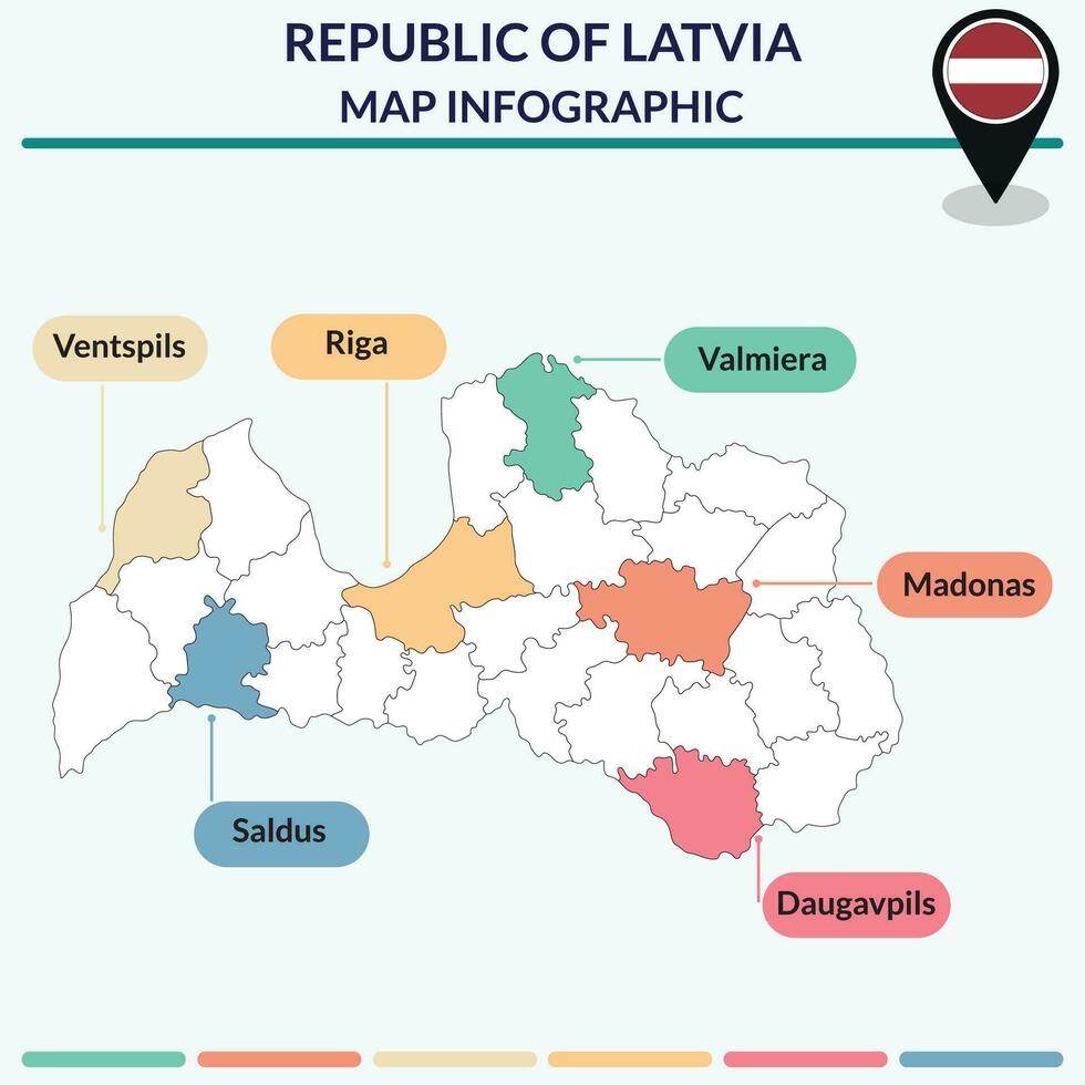 Infographic of Latvia map. Infographic map vector
