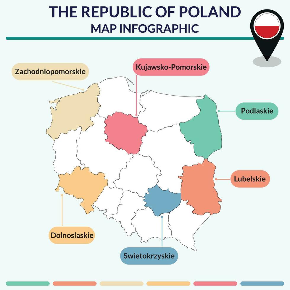 Infographic of Poland map. Infographic map vector