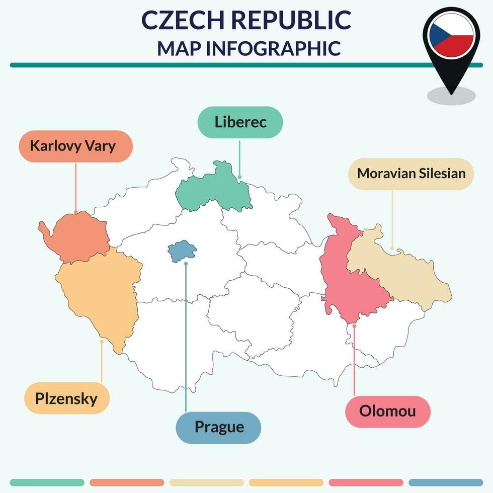 Infographic of Czech Republic map. Infographic map vector