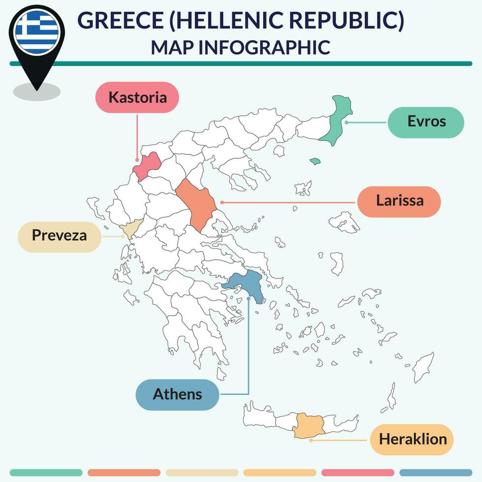 Infographic of Greece map. Infographic map vector