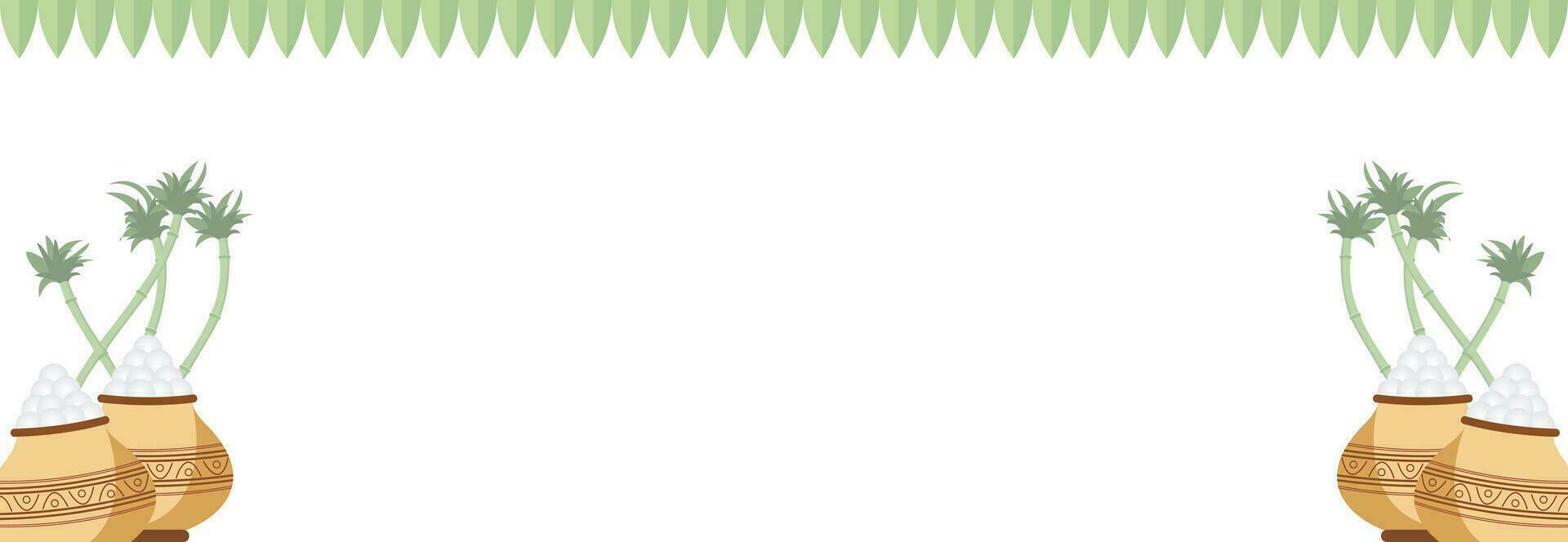 Indian festival background banner for Pongal, Ugadi and Hindu festivals vector