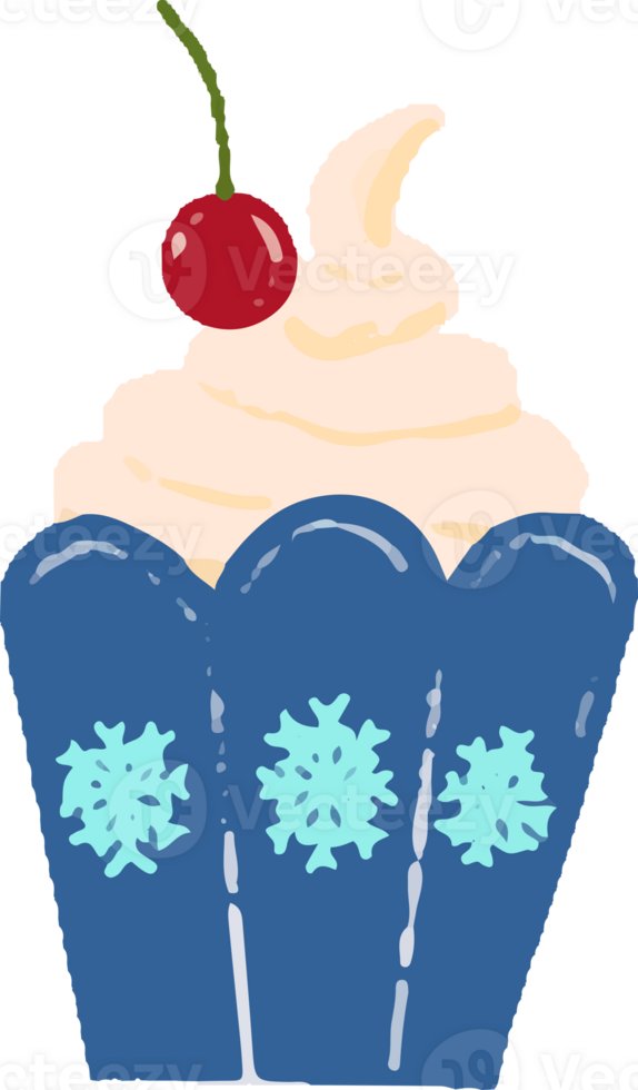 Winter cupcake dessert png