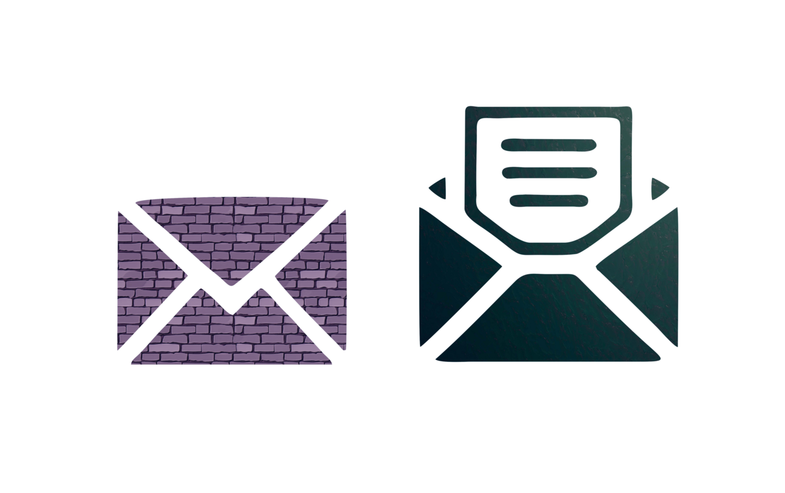 envelope with email symbol icon with texture png