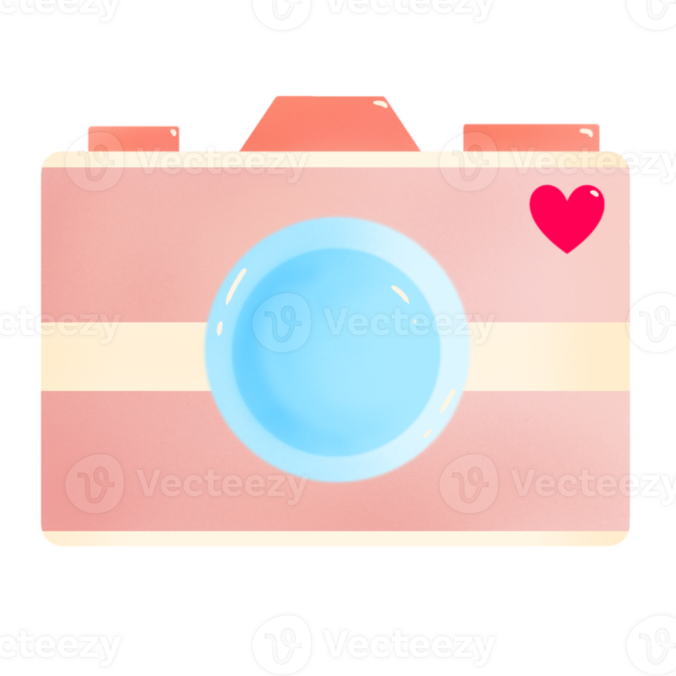 pink camera valentine sticker png