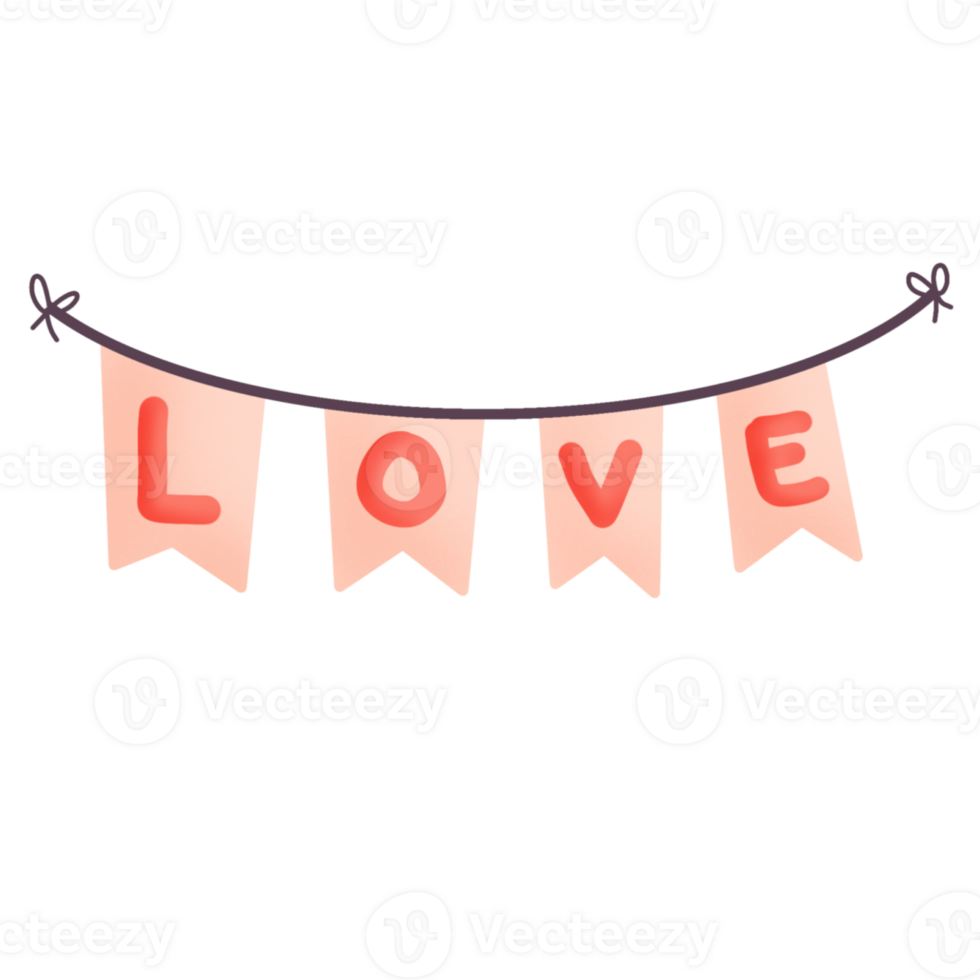 Love flag valentine sticker png