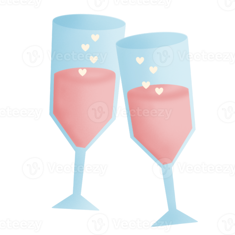 Wine glass valentine sticker png