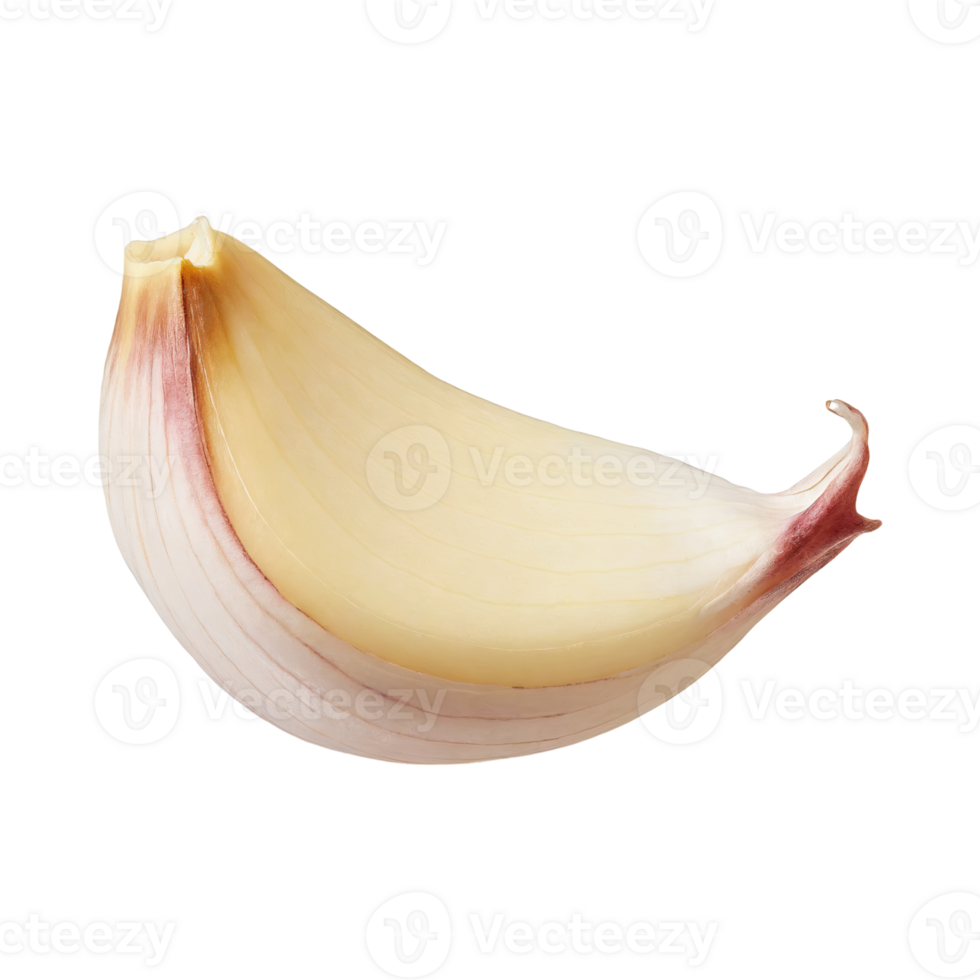 AI generated A Peeled Garlic Clove With, Without Shadow png