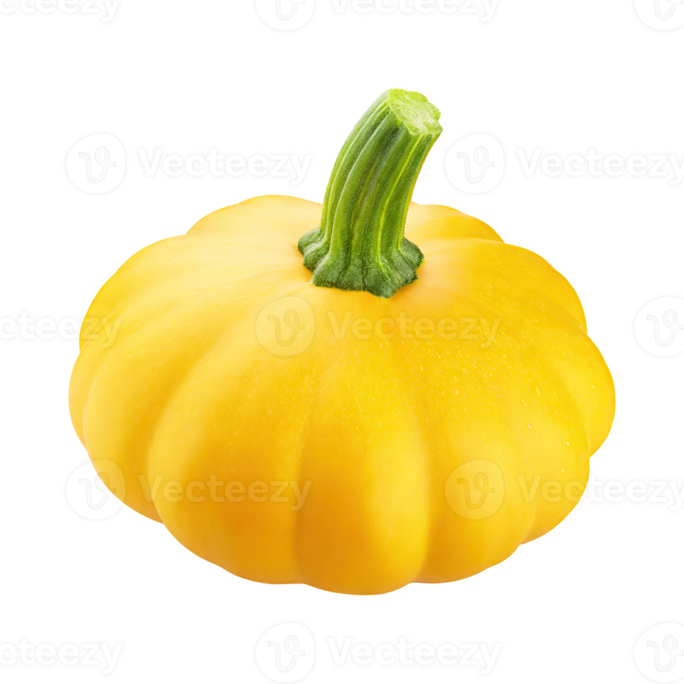 AI generated Floating Yellow Squash With A Green End, Without Shadow