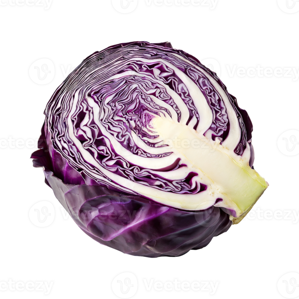 AI generated A Purple Cabbage With White Veins, Without Shadow png