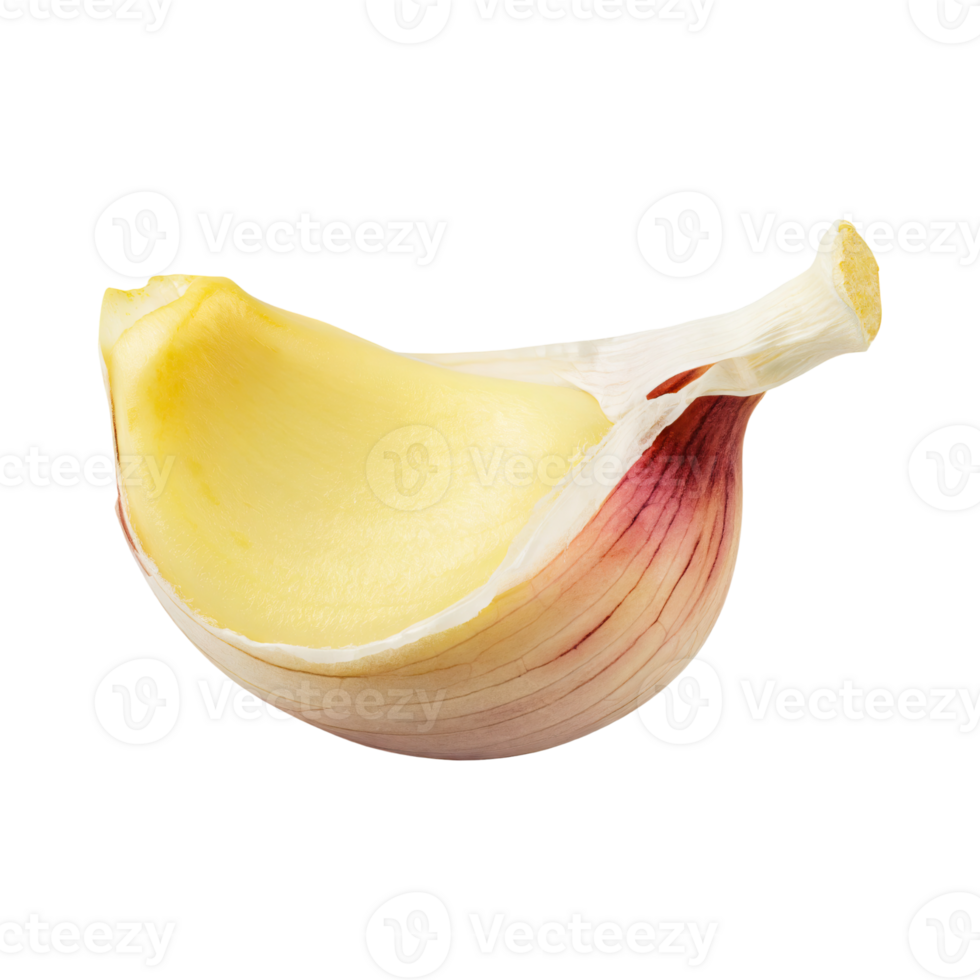 AI generated A Peeled Garlic Clove With, Without Shadow png