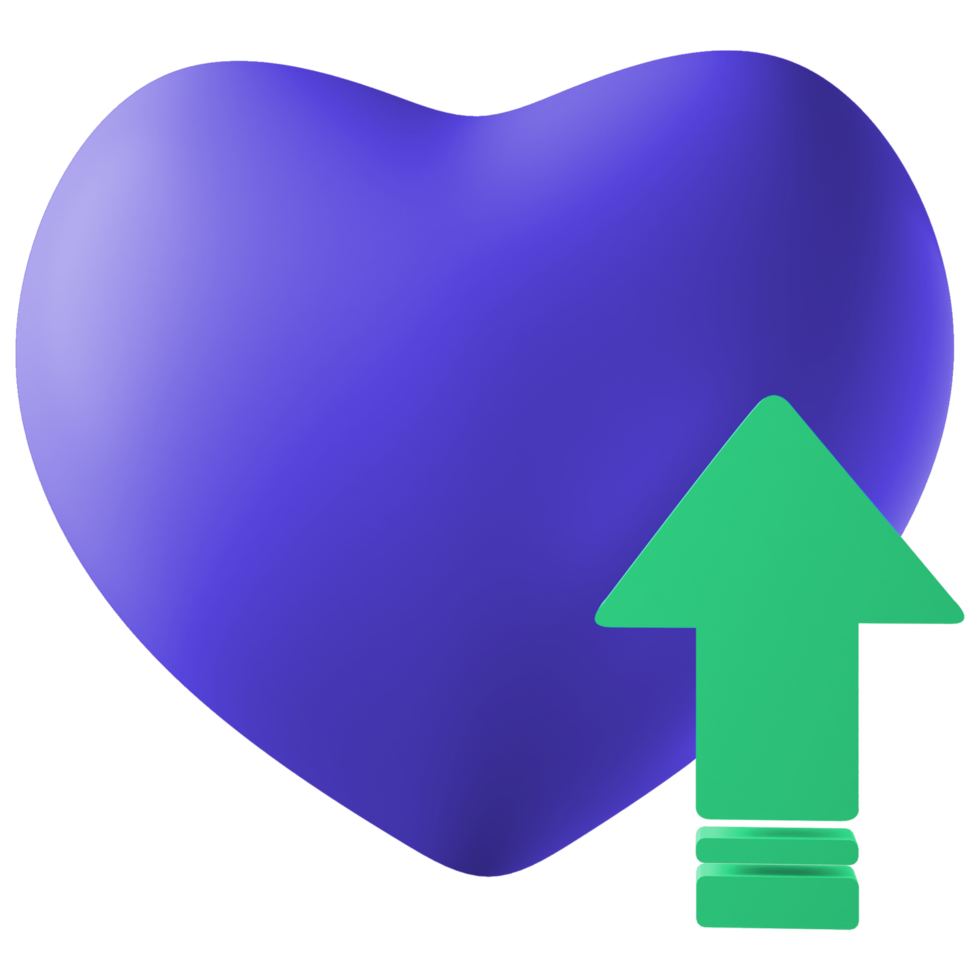 3d illustration heart icon png
