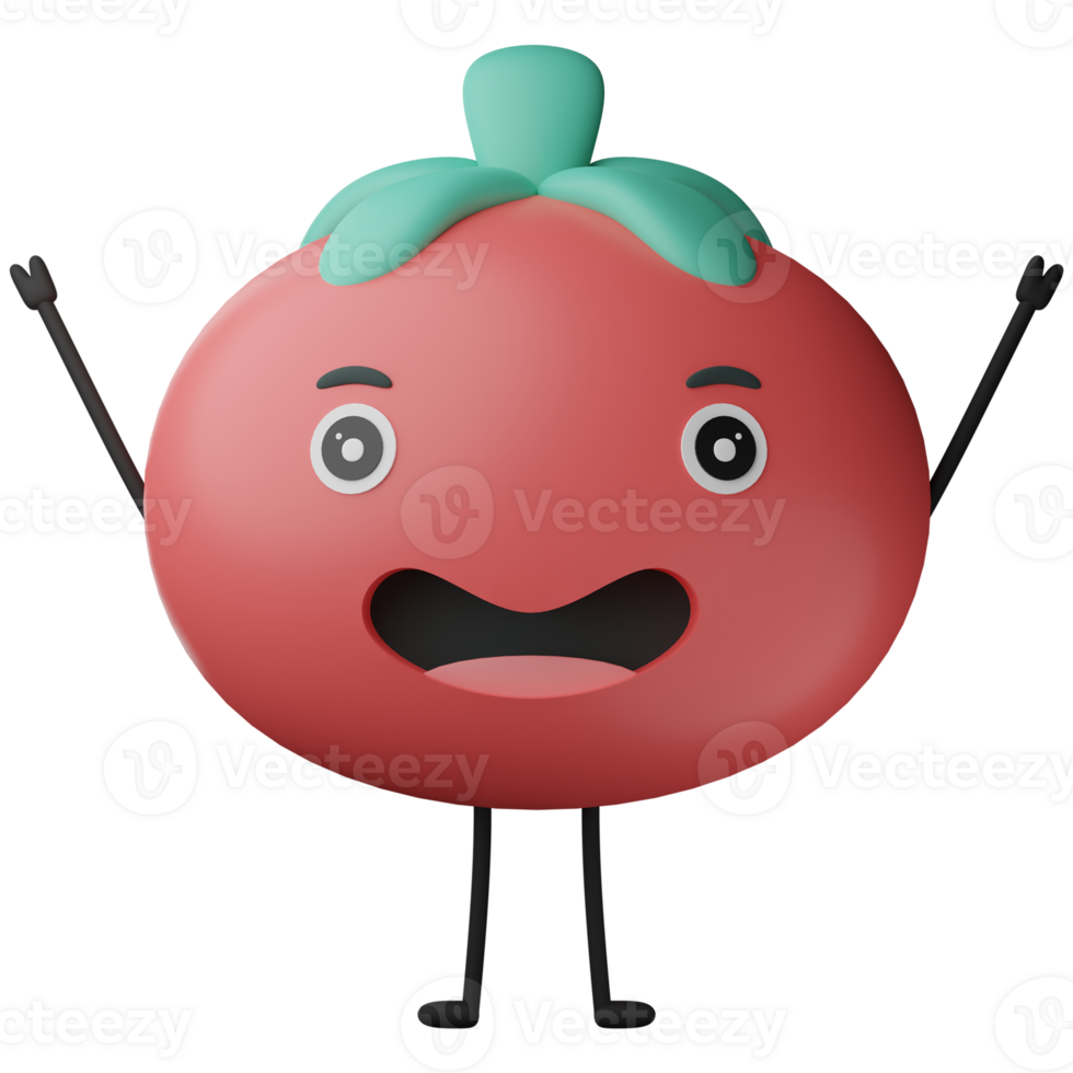 3d illustration cute tomato png