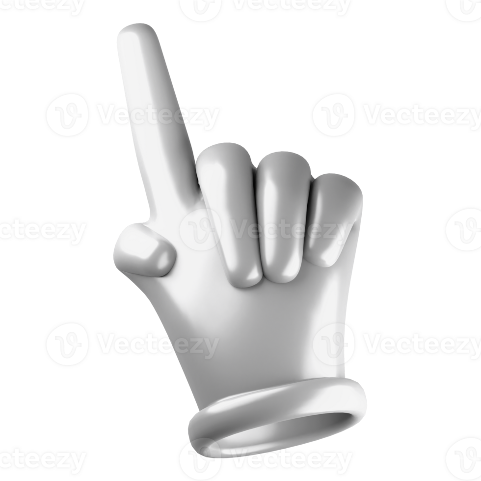3d illustration cute hand gesture png