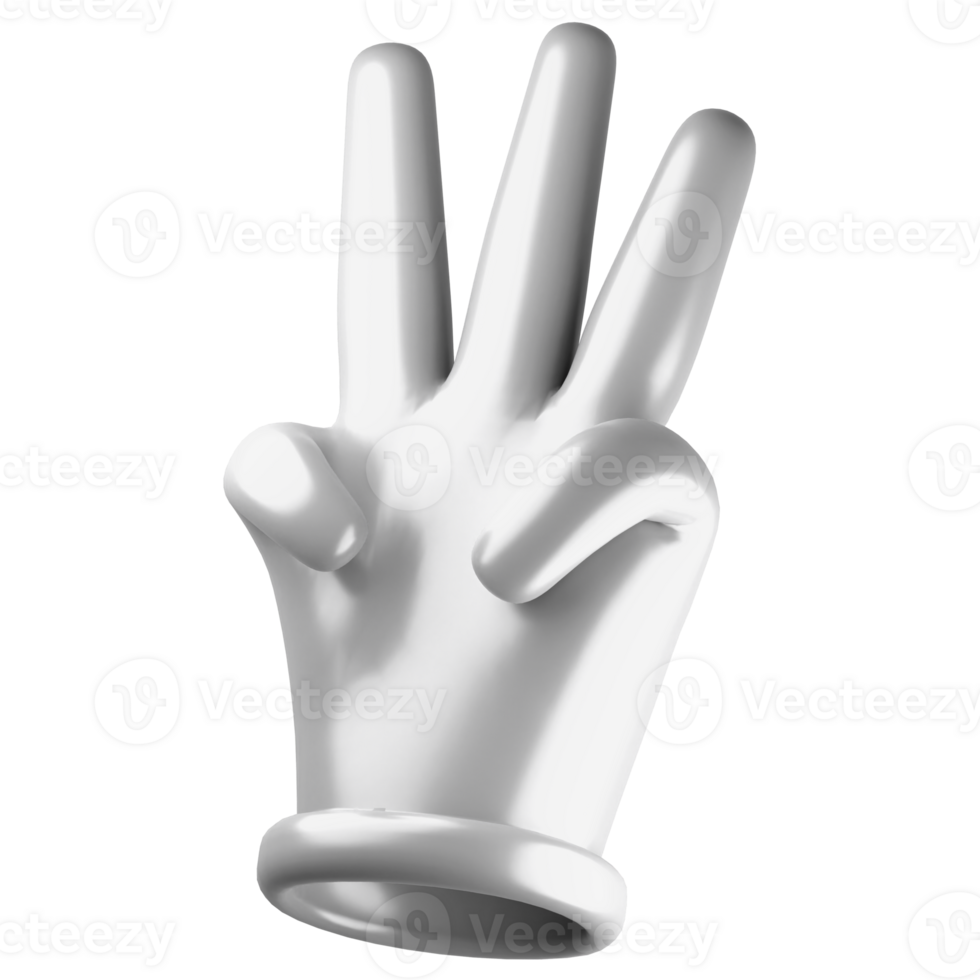 3d ilustração fofa mão gesto png
