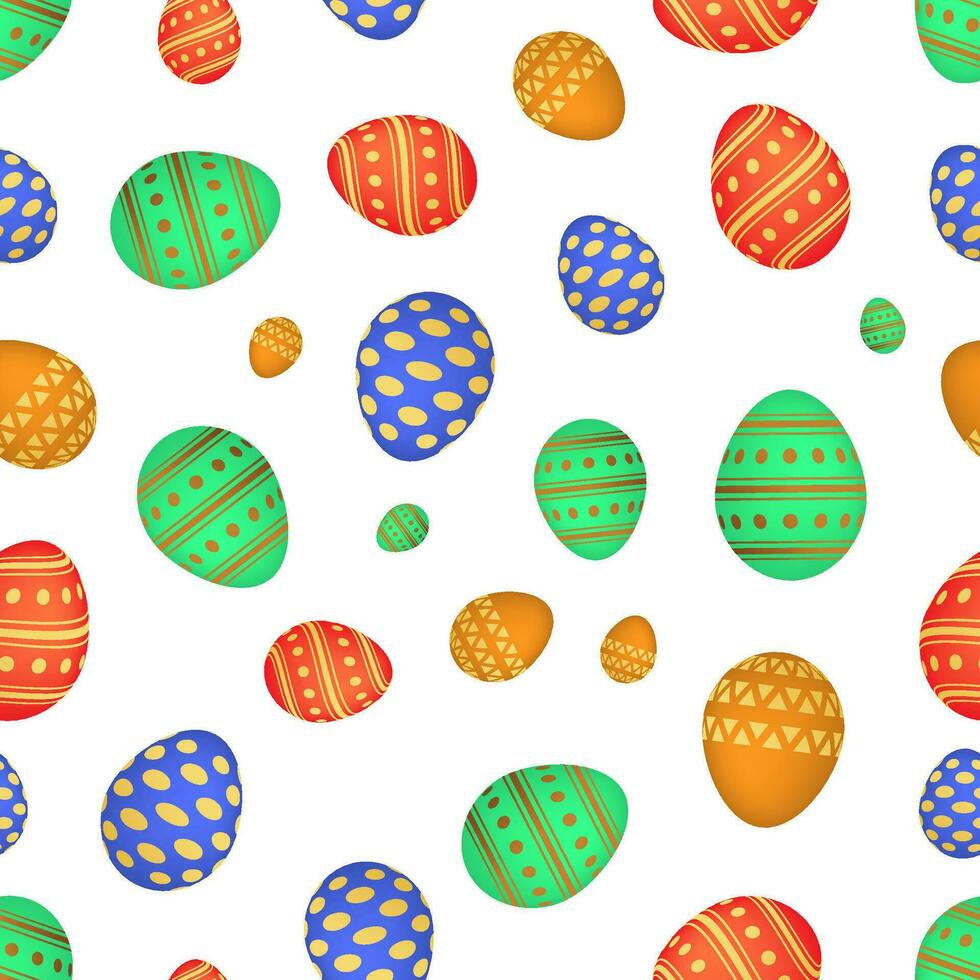 Seamless pattern with colorful Easter eggs. Vector illustration