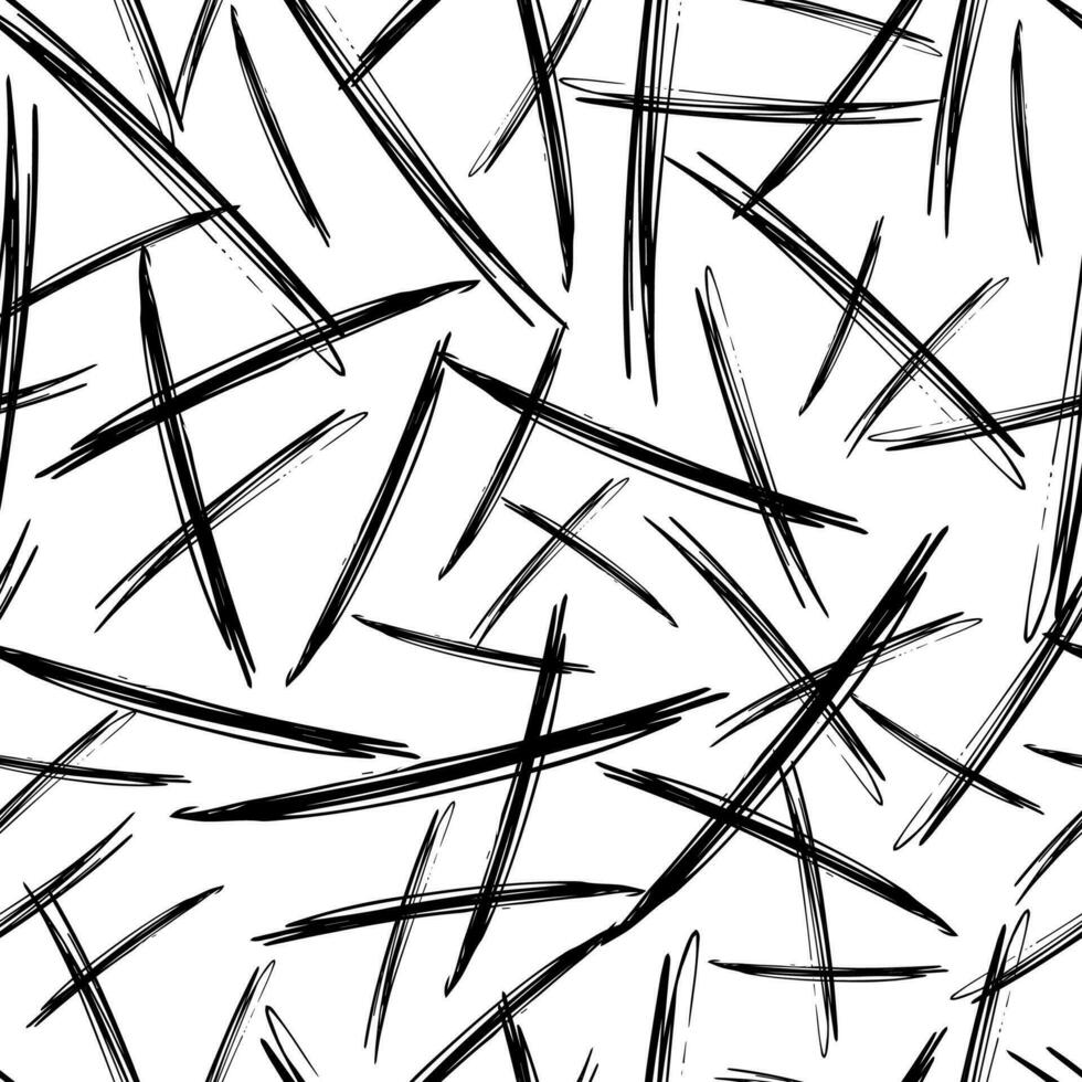 Seamless pattern with black pencil brushstrokes vector